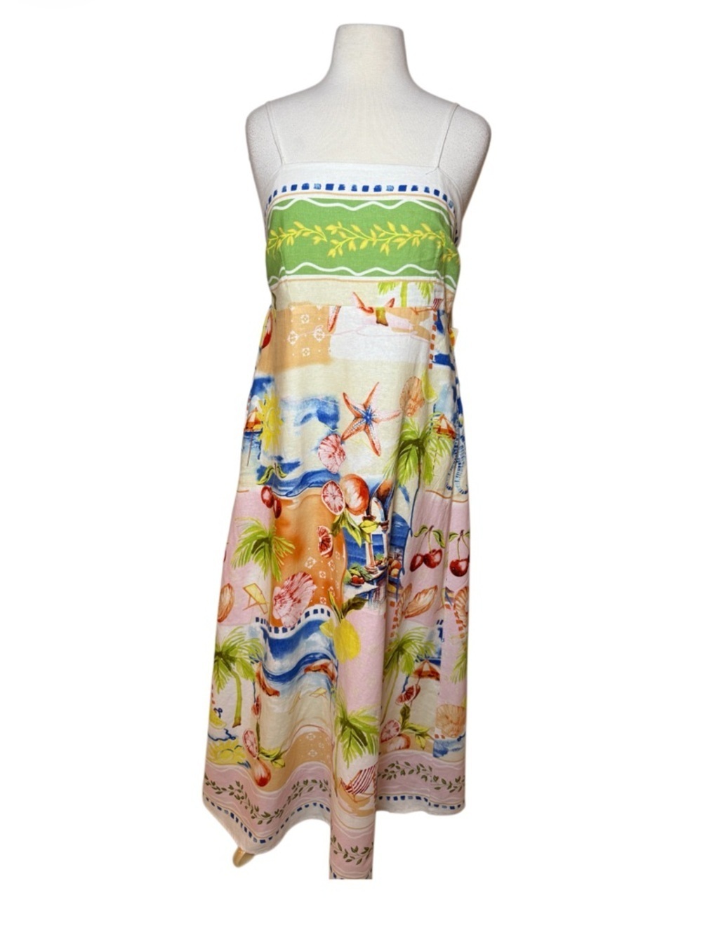 Tropical Spaghetti Strap Maxi Dress by C & C CA in Multicolor-Size XL NWT